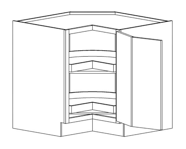 BLS36R-WD<br>Base Lazy Susan 36 Right HNG, Wood Tray