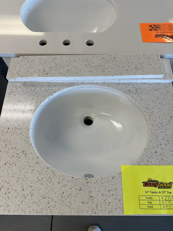 25"-S Vanity top with sink - Gold Level