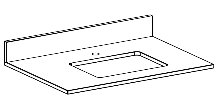 25" Vanity Top with Sink Bowl