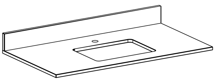 37" Vanity Top with Sink Bowl