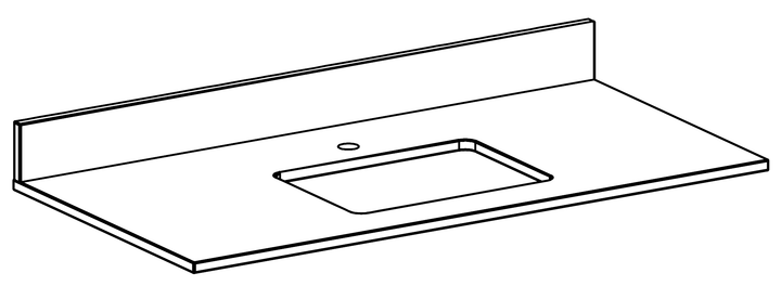43" Vanity Top with Sink Bowl